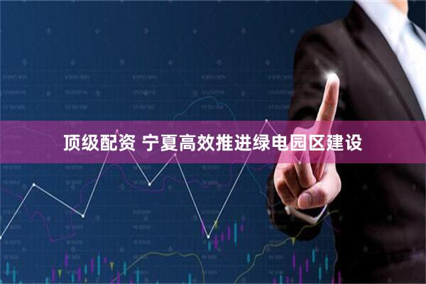顶级配资 宁夏高效推进绿电园区建设