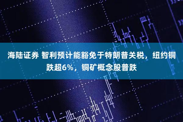海陆证券 智利预计能豁免于特朗普关税，纽约铜跌超6%，铜矿概念股普跌